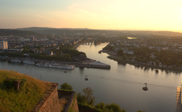 Horizonte Weltmusikfestival 2022 © PlusPunktFilm Aussicht von der Festung Ehrenbreitstein über Koblenz © PlusPunktFilm