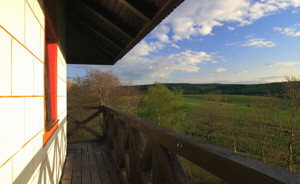 © Verein Deutsche Limesstraße Schneidt Nahansicht einer Rekonstruktion einer Limesturm mit weitblick © Verein Deutsche Limesstraße Schneidt