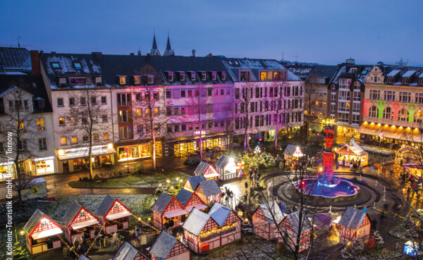 Koblenzer Weihnachtsmarkt auf dem Görresplatz © Koblenz-Touristik GmbH, Henry Tornow Koblenzer Weihnachtsmarkt auf dem Görresplatz © Koblenz-Touristik GmbH, Henry Tornow