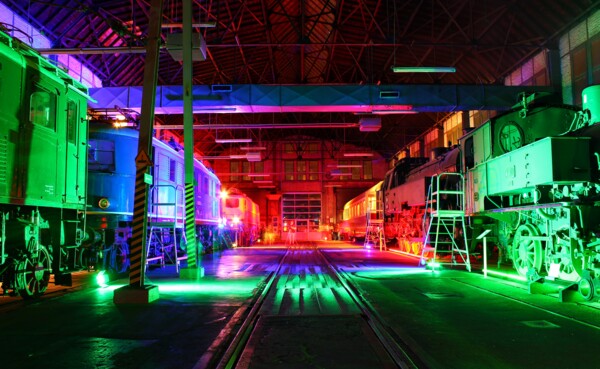 Beleuchteter Innenbereich DB Museum Koblenz © Koblenz-Touristik GmbH, Johannes Bruchhof Beleuchteter Innenbereich der DB Museum in Koblenz © Koblenz-Touristik GmbH, Johannes Bruchhof