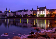© Koblenz-Touristik GmbH, Christian Nentwig Abendfoto von der Alten Burg in Koblenz mit der Balduinbrücke und mit der Mosel im Vordergrund © Koblenz-Touristik GmbH, Christian Nentwig