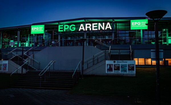 Frontansicht der EPG-Arena in Koblenz ©  Frontansicht der EPG-Arena in Koblenz ©