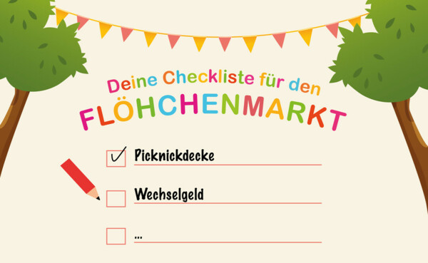 Checkliste Flöhchenmarkt  © Koblenz-Touristik GmbH Checkliste für Kinder für den Flöhchenmakt auf dem Koblenzer Flohmarkt.  © Koblenz-Touristik GmbH
