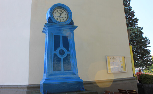 Blue gauge clock next to the Pegelhause in Koblenz © Koblenz-Touristik GmbH Blue gauge clock next to the Pegelhause in Koblenz © Koblenz-Touristik GmbH